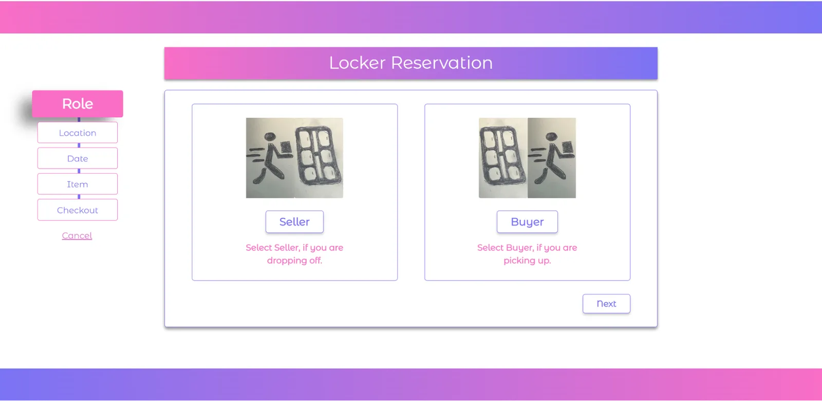 Locker Reservation Booking Flow — product screenshot